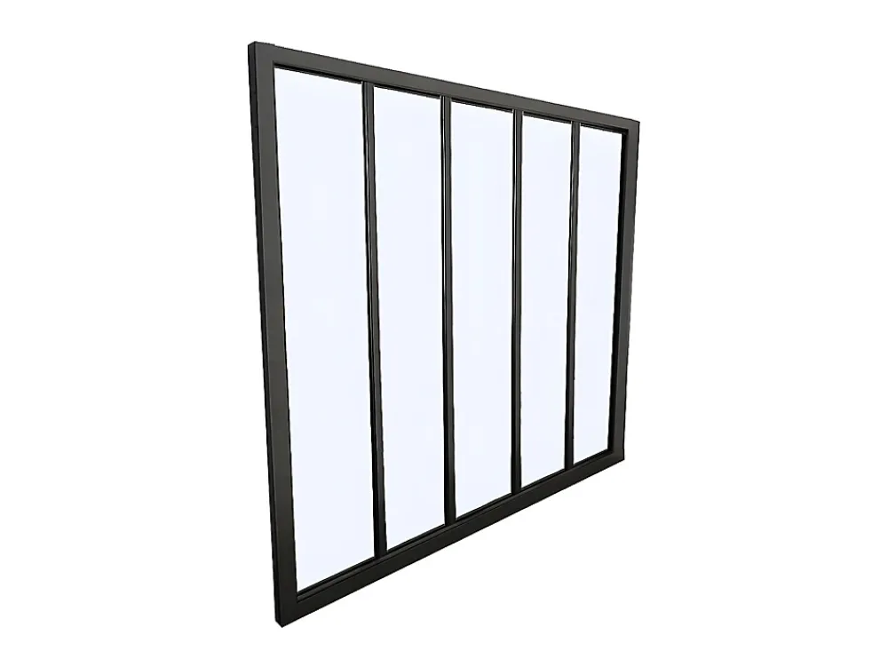 Vente-unique Verrière<Verrière atelier en aluminium thermolaqué - 150x105 cm - Noir - BAYVIEW