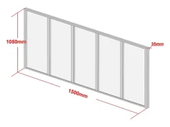 Vente-unique Verrière<Verrière atelier en aluminium thermolaqué - 150x105 cm - Noir - BAYVIEW