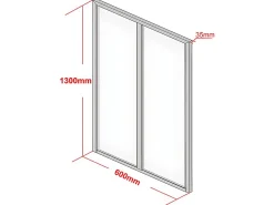 Vente-unique Verrière<Verrière atelier en aluminium thermolaqué - 60x130 cm - Blanc - BAYVIEW