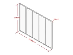 Vente-unique Verrière<Verrière atelier en aluminium thermolaqué - 150x130 cm - Noir - BAYVIEW