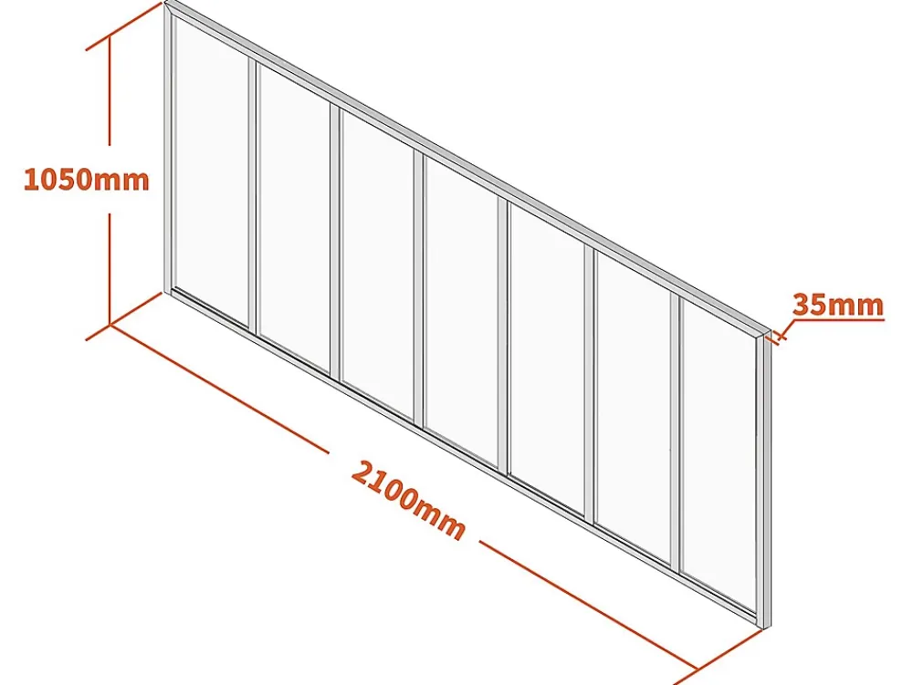 Vente-unique Verrière<Verrière atelier en aluminium thermolaqué - 210x105 cm - Blanc - BAYVIEW