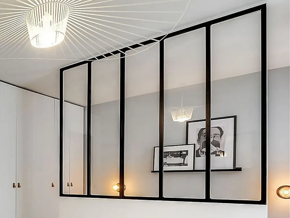 Vente-unique Verrière<Verrière atelier en aluminium thermolaqué - L240 x H105 - Blanc - BAYVIEW