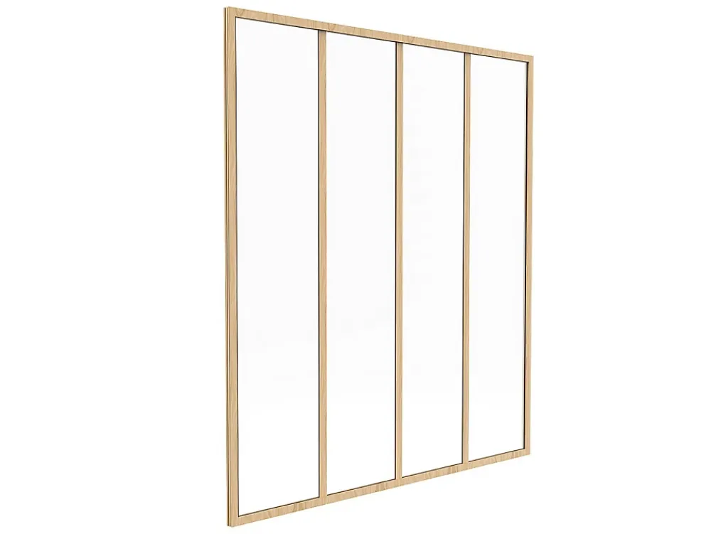 Vente-unique Verrière atelier en aluminium thermolaqué - 120x130 cm - Naturel clair - BAYVIEW- Verrière