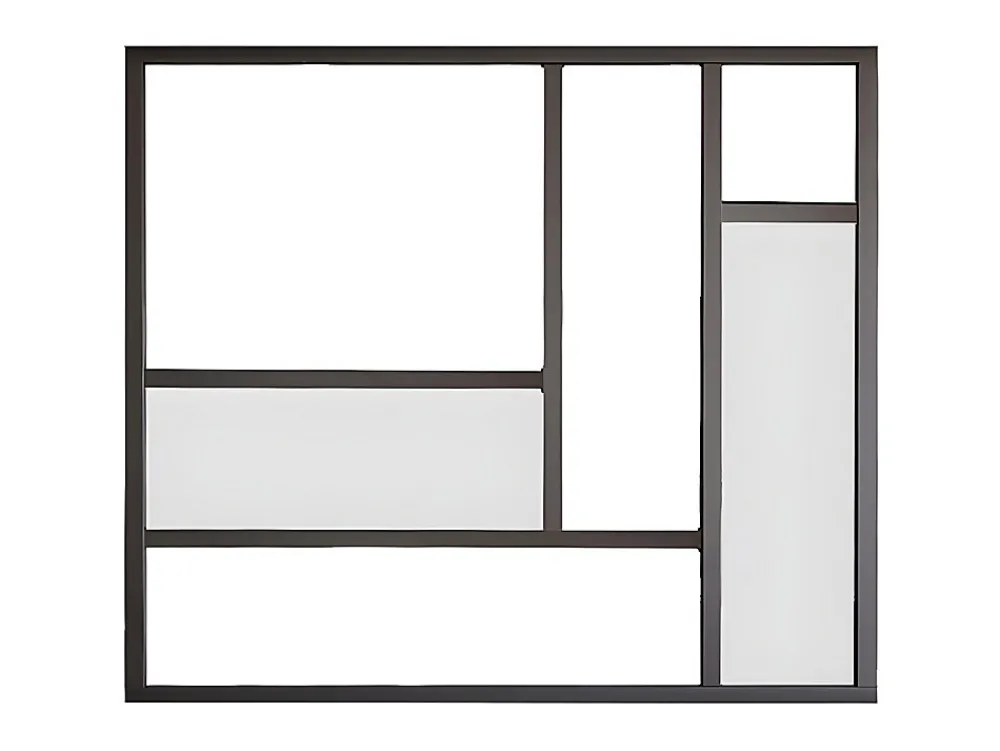Vente-unique Verrière<Verrière atelier en aluminium thermolaqué avec miroirs 150x130 cm - Noir - ELEXIA