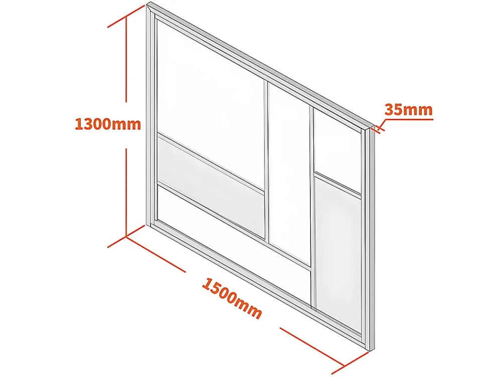 Vente-unique Verrière<Verrière atelier en aluminium thermolaqué avec miroirs 150x130 cm - Noir - ELEXIA