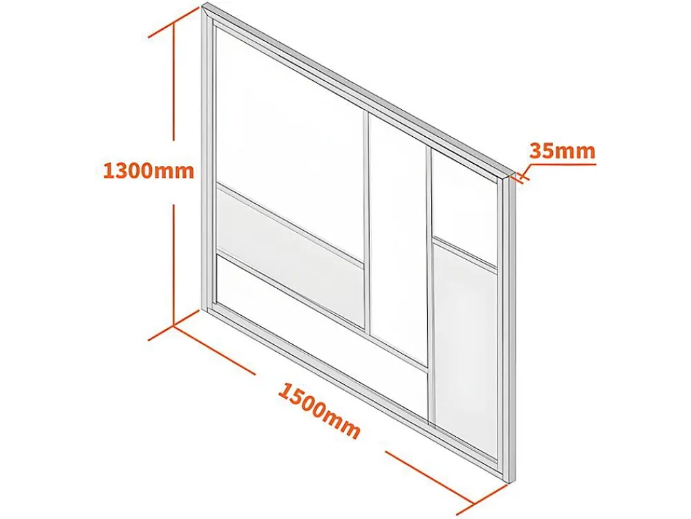 Vente-unique Verrière<Verrière atelier en aluminium thermolaqué avec miroirs 150x130 cm - Noir - ELEXIA