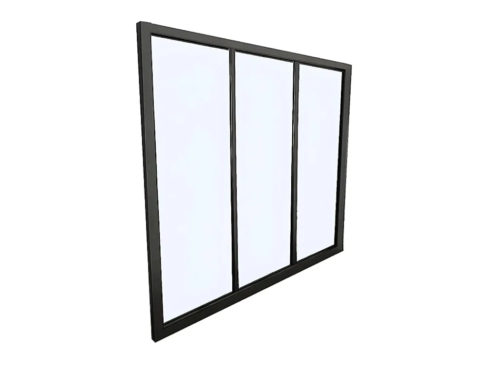 Vente-unique Verrière<Verrière atelier en aluminium thermolaqué - 90x105 cm - Noir - BAYVIEW