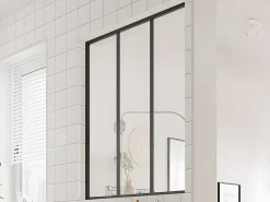 Vente-unique Verrière<Verrière atelier en aluminium thermolaqué - 90x105 cm - Noir - BAYVIEW
