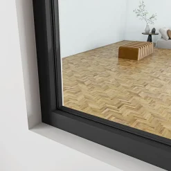 AICA Sanitaire Verrière Atelier en aluminium noir mat - 153x108cm - Noir -5 Vitrages Clairs- Verrière