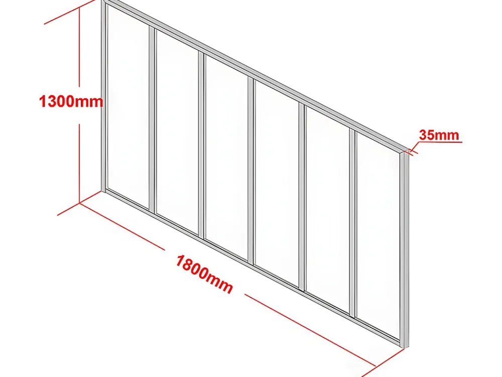 Vente-unique Verrière atelier en aluminium thermolaqué - 180x130 cm - Blanc - BAYVIEW- Verrière
