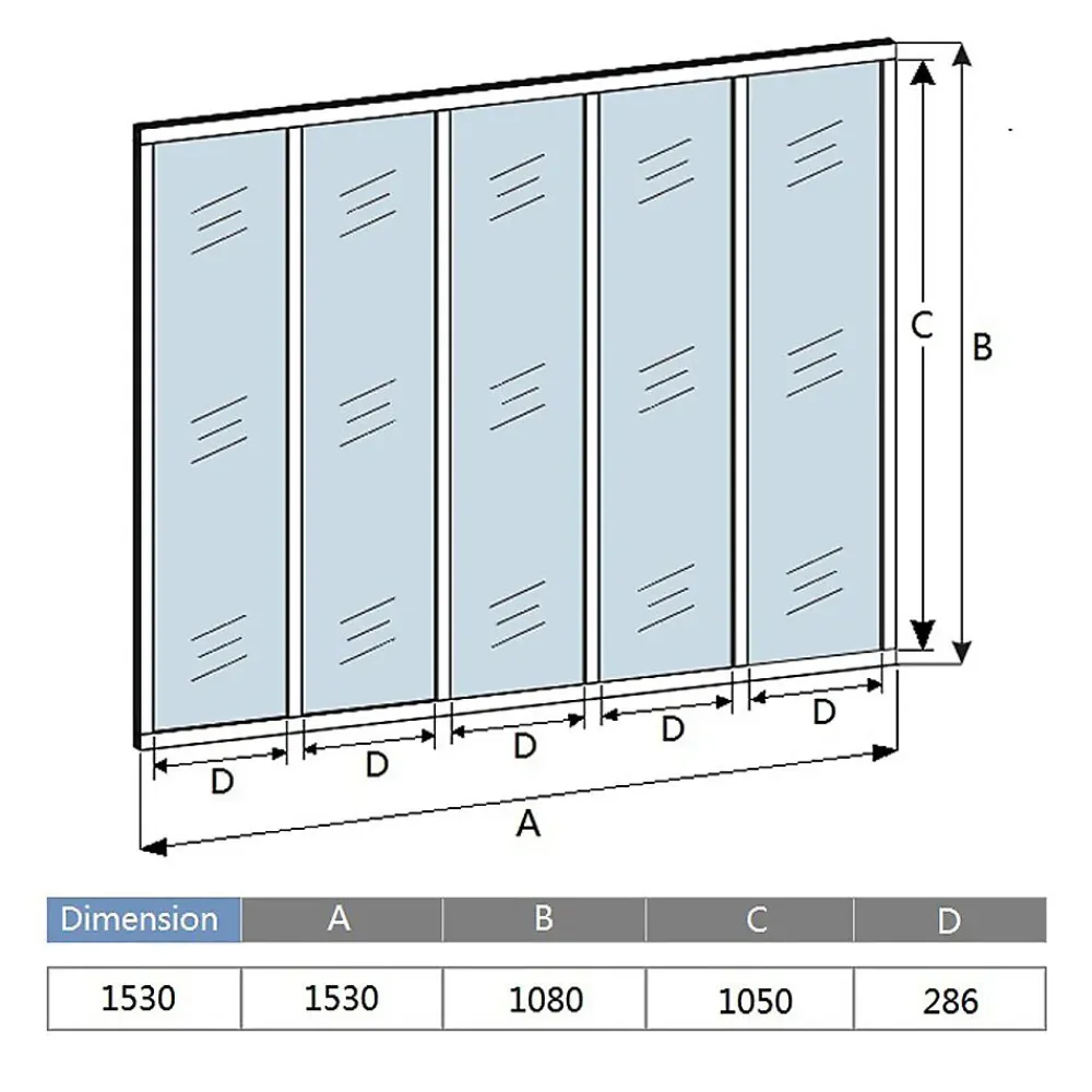 AICA Sanitaire Verrière atelier en aluminium thermolaqué et 4mm verre trempé - L.153 x H.108 cm - Noir - Luminosité Maximale- Verrière
