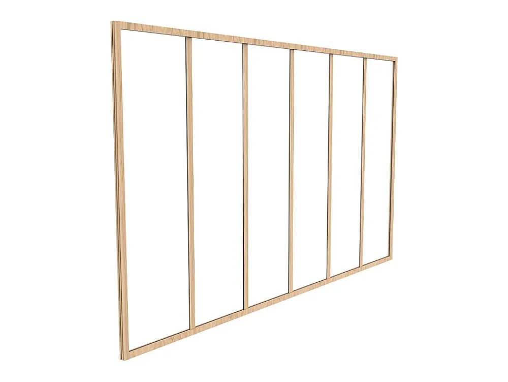 Vente-unique Verrière atelier en aluminium thermolaqué - 180x130 cm - Naturel clair - BAYVIEW- Verrière