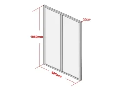 Vente-unique Verrière atelier en aluminium thermolaqué - 60x105 cm - Noir - BAYVIEW- Verrière
