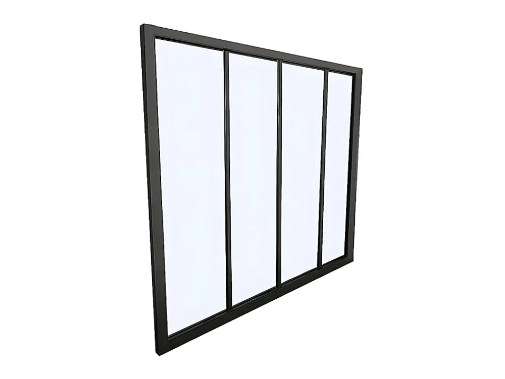 Vente-unique Verrière<Verrière atelier en aluminium thermolaqué - 120x130 cm - Noir - BAYVIEW