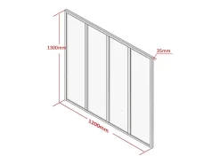 Vente-unique Verrière<Verrière atelier en aluminium thermolaqué - 120x130 cm - Noir - BAYVIEW
