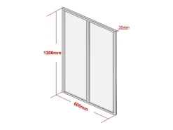 Vente-unique Verrière atelier en aluminium thermolaqué - 60x130 cm - Noir - BAYVIEW- Verrière