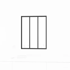 AICA Sanitaire Verrière<Verrière Atelier fixe - L.93 x H.108cm - aluminium noir mat - 3 carreaux, vitrage trempé 4mm