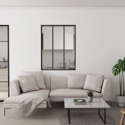 AICA Sanitaire Verrière<Verrière Atelier Noir 93 x 108 cm - Aluminium , Verre Trempé 4 mm - 3 vitrages - AICA
