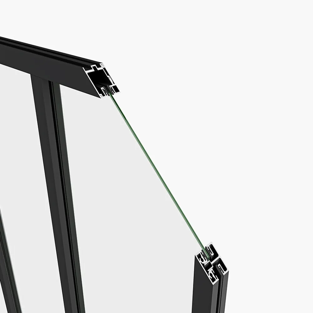 AICA Sanitaire Verrière<Verrière Atelier Noir 93 x 108 cm - Aluminium , Verre Trempé 4 mm - 3 vitrages - AICA