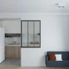 Schulte Verrière<Verrière atelier - H.130xl.93 - 3 vitrages - transparent - cadre et profilés noir mat