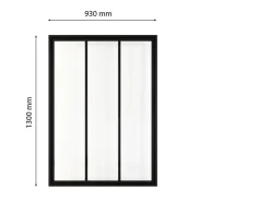 Schulte Verrière<Verrière atelier - H.130xl.93 - 3 vitrages - transparent - cadre et profilés noir mat
