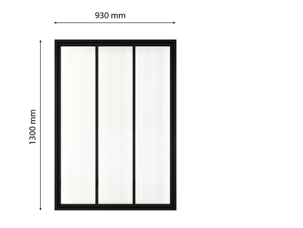 Schulte Verrière<Verrière atelier - H.130xl.93 - 3 vitrages - transparent - cadre et profilés noir mat