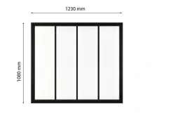 Schulte Verrière<Verrière atelier - H.108xl.123 - 4 vitrages - transparent- cadre et profilés noir mat
