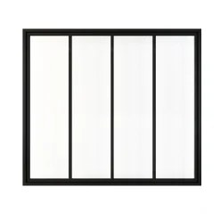 Schulte Verrière<Verrière atelier - H.108xl.123 - 4 vitrages - transparent- cadre et profilés noir mat