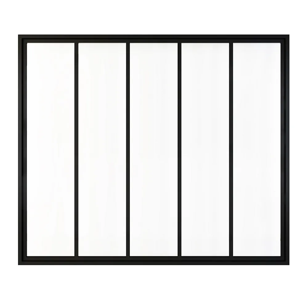 Schulte Verrière atelier - H.130xl.153- 5 vitrages - transparent- cadre et profilés noir mat- Verrière