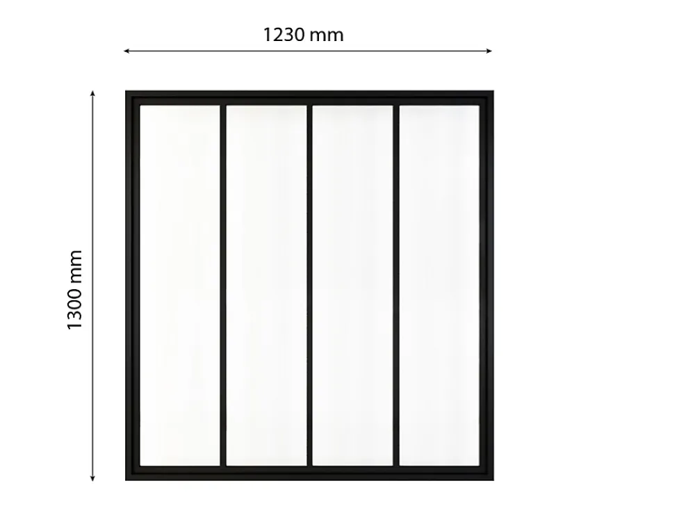 Schulte Verrière atelier - H.130xl.123 - 4 vitrages - transparent - cadre et profilés noir mat- Verrière
