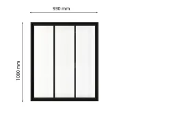 Schulte Verrière atelier - H.108xl.93 - 3 vitrages - transparent - cadre et profilés noir mat- Verrière