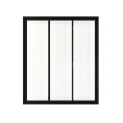 Schulte Verrière atelier - H.108xl.93 - 3 vitrages - transparent - cadre et profilés noir mat- Verrière