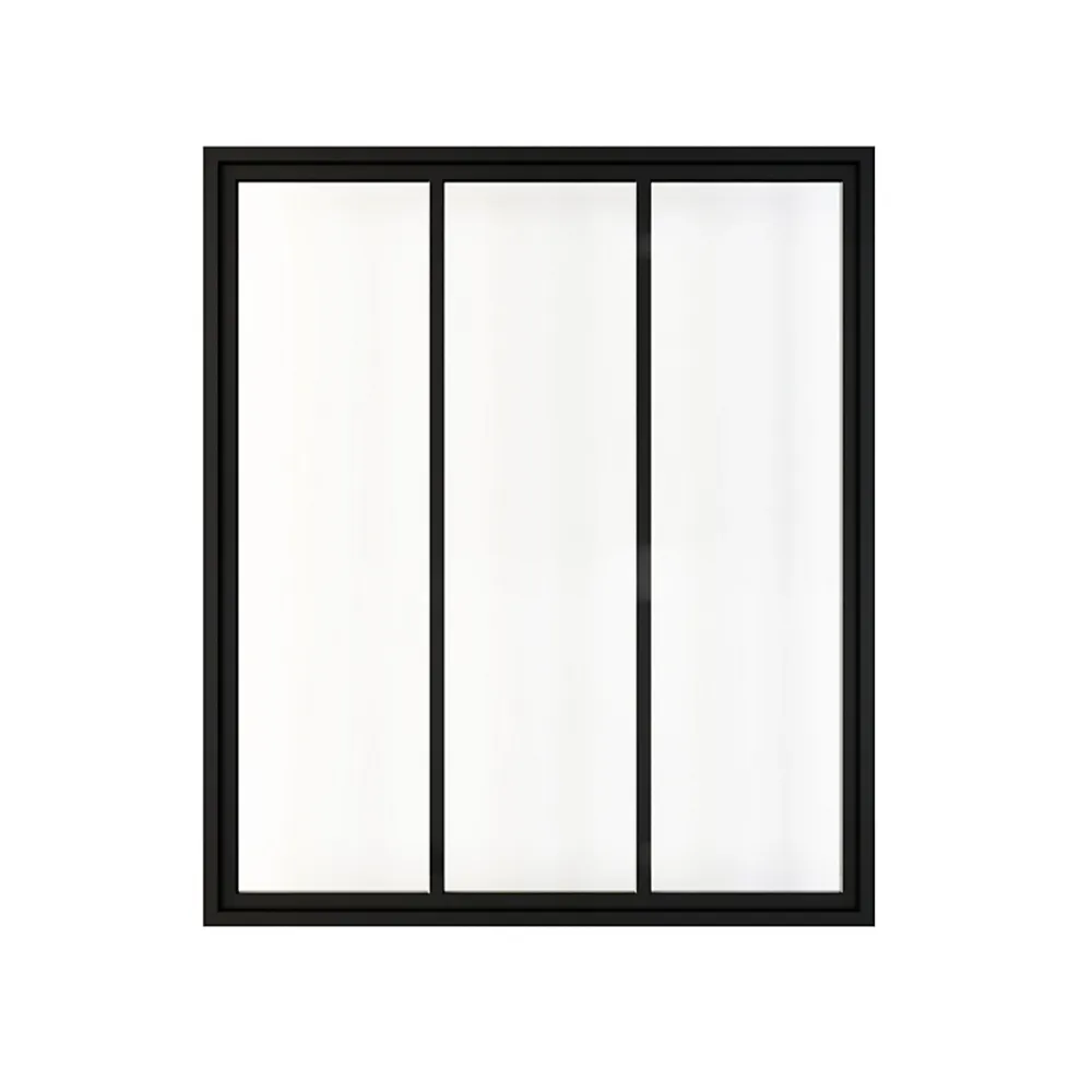 Schulte Verrière atelier - H.108xl.93 - 3 vitrages - transparent - cadre et profilés noir mat- Verrière
