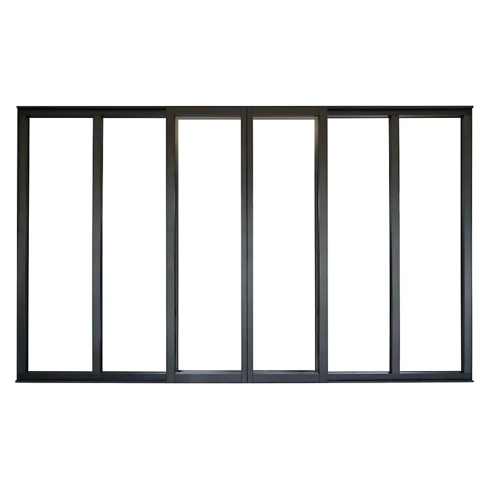 Verrière<Verrière coulissante 6 carreaux transparents, coloris noir mat H108 x l.183cm