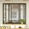 Optimum Verrière coulissante en aluminium noir 4 carreaux H.110 x 123,2 cm- Verrière