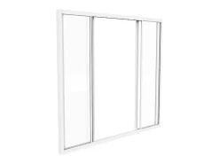 Vente-unique Verrière coulissante en aluminium thermolaqué blanc 120x105 cm - RAVENA- Verrière