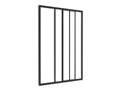 Vente-unique Verrière coulissante en aluminium thermolaqué noir 90 x 130 cm - RAVENA- Verrière