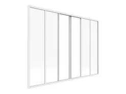 Vente-unique Verrière coulissante en aluminium thermolaqué blanc 180x130 cm - RAVENA- Verrière