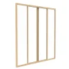 Vente-unique Verrière coulissante en aluminium thermolaqué naturel clair 120x130 cm - RAVENA- Verrière