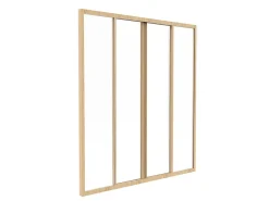 Vente-unique Verrière coulissante en aluminium thermolaqué naturel clair 120x130 cm - RAVENA- Verrière