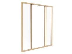 Vente-unique Verrière coulissante en aluminium thermolaqué naturel clair 120x130 cm - RAVENA- Verrière