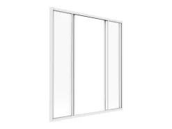 Vente-unique Verrière<Verrière coulissante en aluminium thermolaqué blanc 120x130 cm - RAVENA