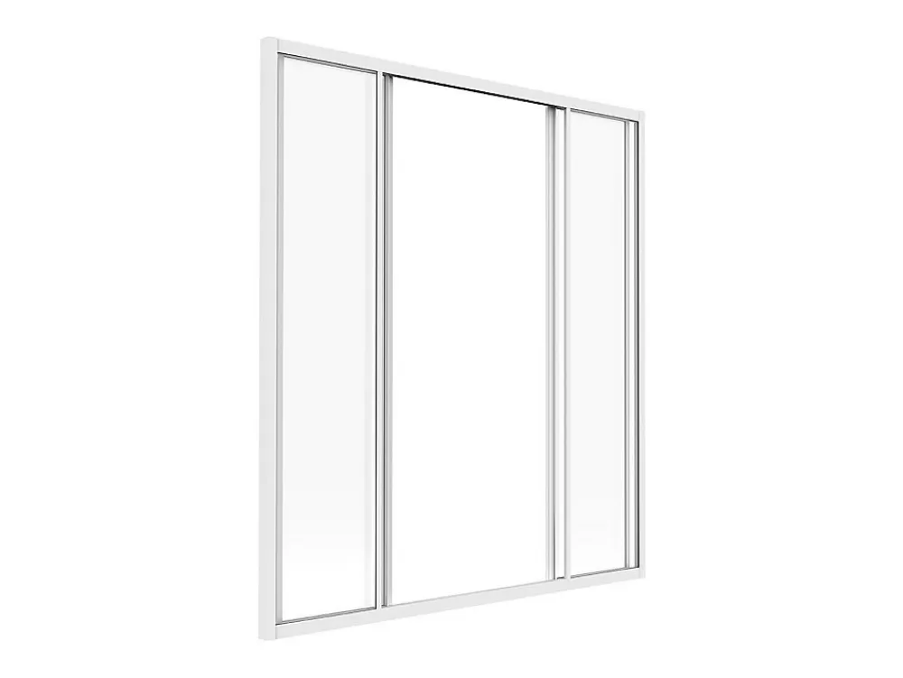 Vente-unique Verrière<Verrière coulissante en aluminium thermolaqué blanc 120x130 cm - RAVENA