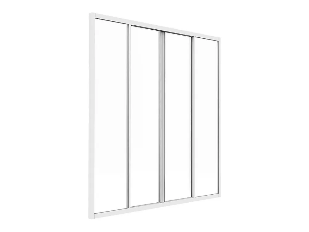 Vente-unique Verrière<Verrière coulissante en aluminium thermolaqué blanc 120x130 cm - RAVENA