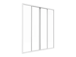 Vente-unique Verrière<Verrière coulissante en aluminium thermolaqué blanc 120x130 cm - RAVENA