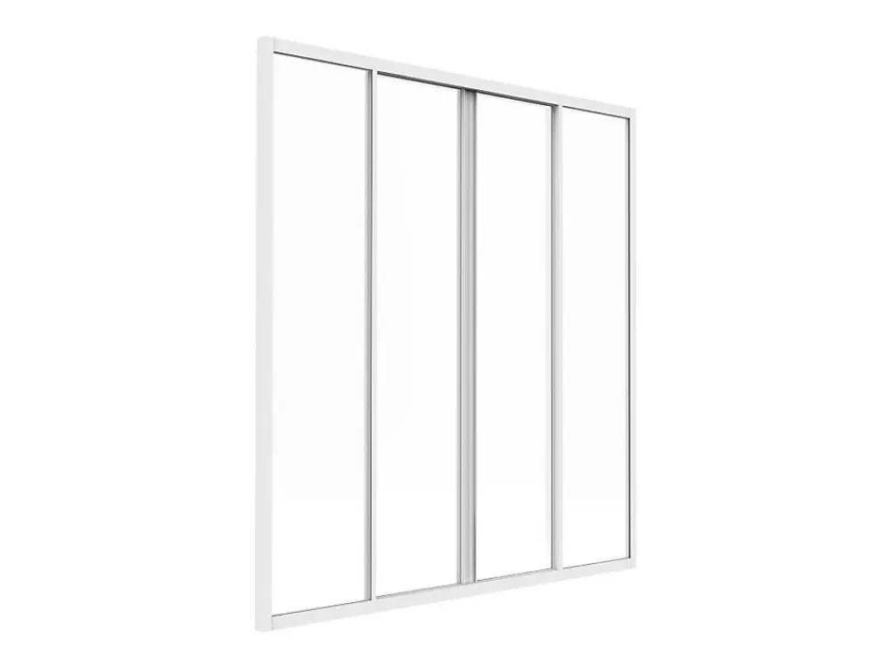 Vente-unique Verrière<Verrière coulissante en aluminium thermolaqué blanc 120x130 cm - RAVENA