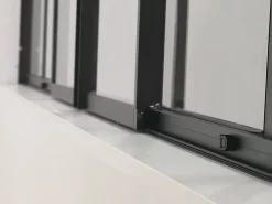 Vente-unique Verrière<Verrière coulissante en aluminium thermolaqué noir 180x130 cm - RAVENA