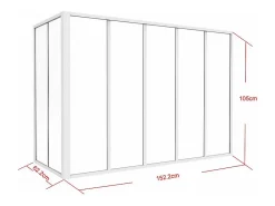 Vente-unique Verrière<Verrière d'angle atelier en aluminium thermolaqué - L150 x L60 x H105 cm - Blanc - BAYVIEW