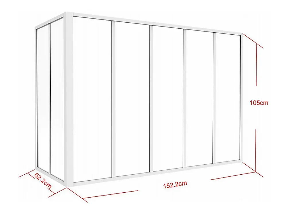 Vente-unique Verrière<Verrière d'angle atelier en aluminium thermolaqué - L150 x L60 x H105 cm - Blanc - BAYVIEW