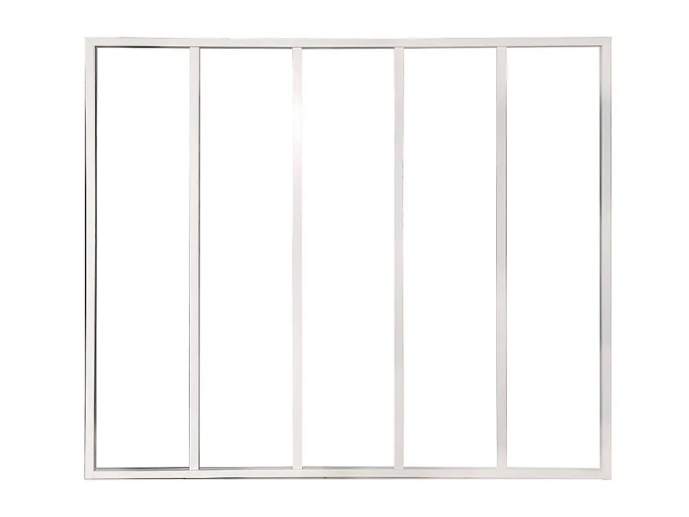 Vente-unique Verrière<Verrière d'angle atelier en aluminium thermolaqué - L150 x L60 x H105 cm - Blanc - BAYVIEW